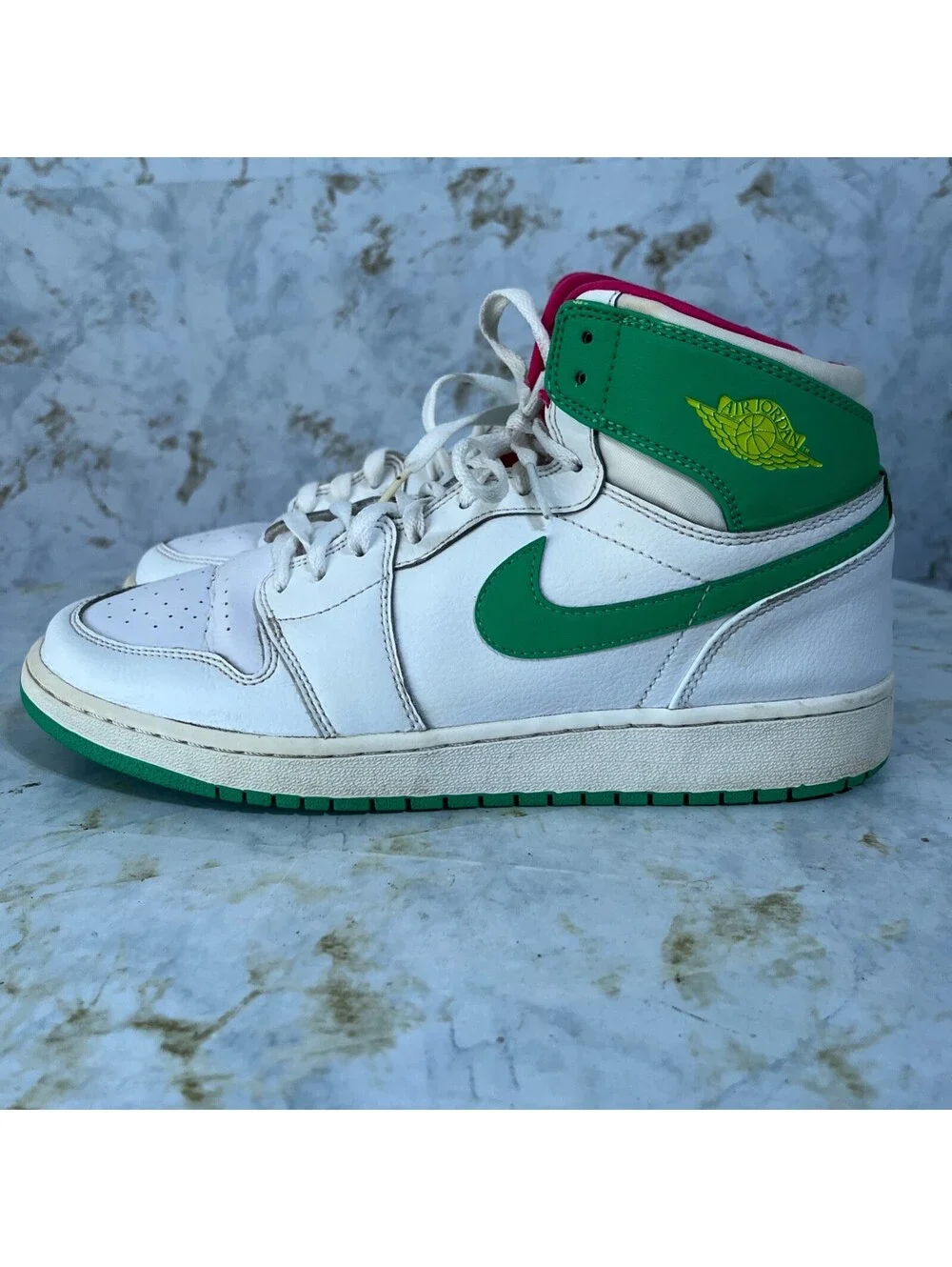 Jordan 1 High Easter Men's Size 9 Shoes White Green Athletic Trainer Sneakers